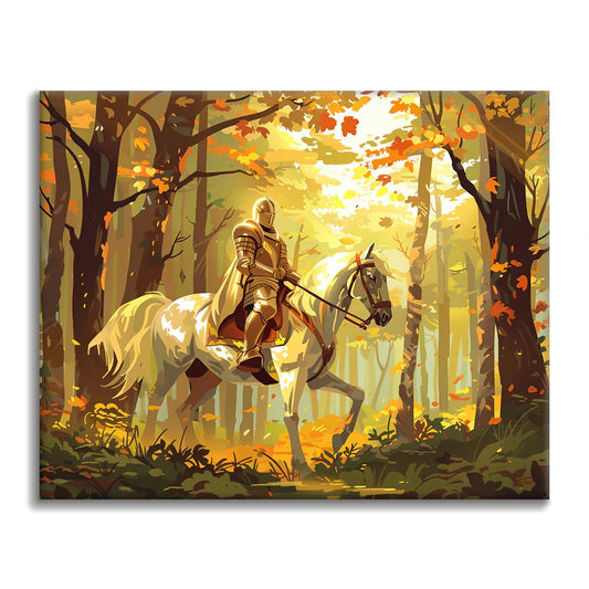 Rycerz na koniu – malowanie po numerach