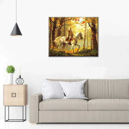 Rycerz na koniu – malowanie po numerach