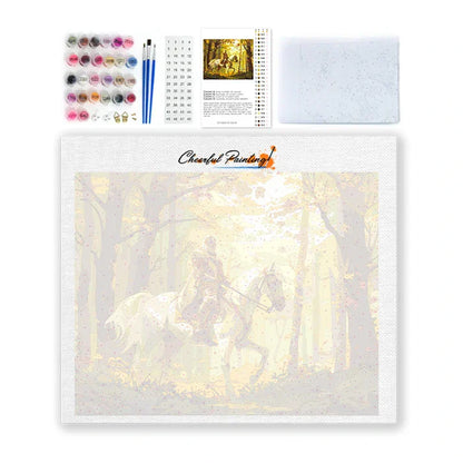 Rycerz na koniu – malowanie po numerach