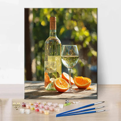 Wino pomarańczowe – malowanie po numerach