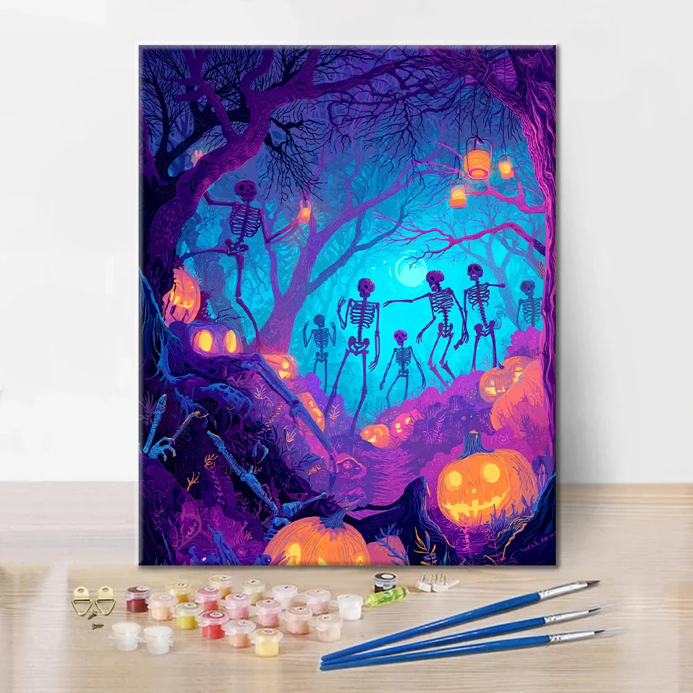 Impreza szkieletów – malowanie po numerach