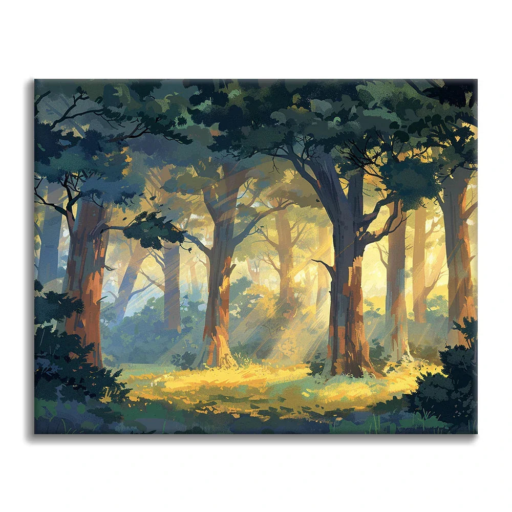 Słoneczny las – malowanie po numerach