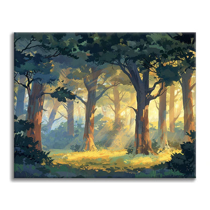 Słoneczny las – malowanie po numerach