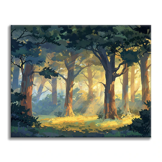 Słoneczny las – malowanie po numerach