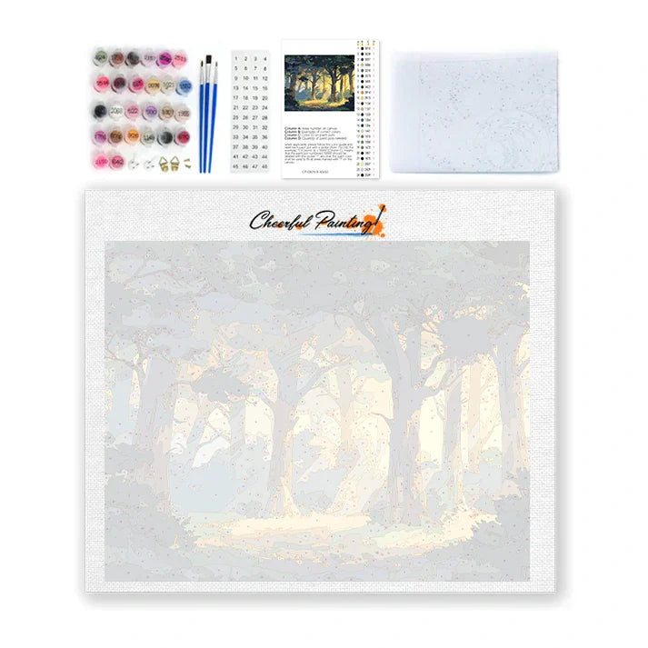 Słoneczny las – malowanie po numerach