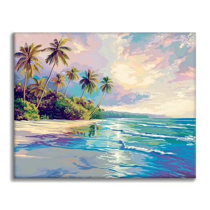 Tropikalna plaża – malowanie po numerach