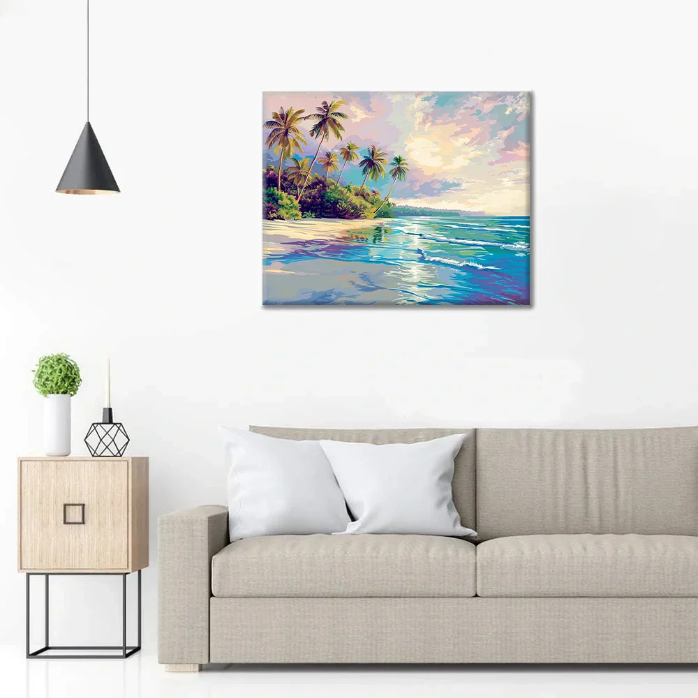 Tropikalna plaża – malowanie po numerach