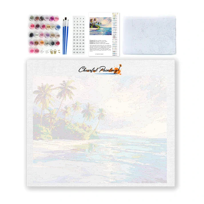 Tropikalna plaża – malowanie po numerach