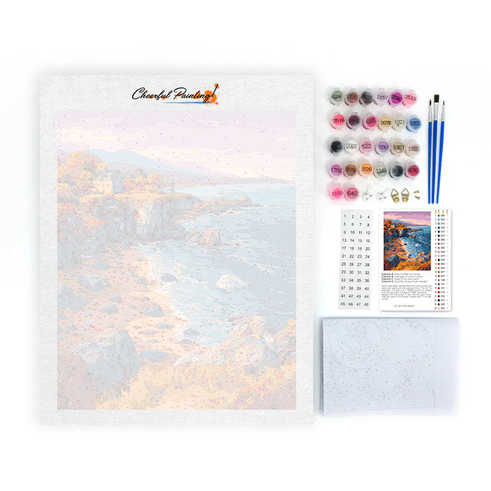 Jesienny domek nad morzem – malowanie po numerach