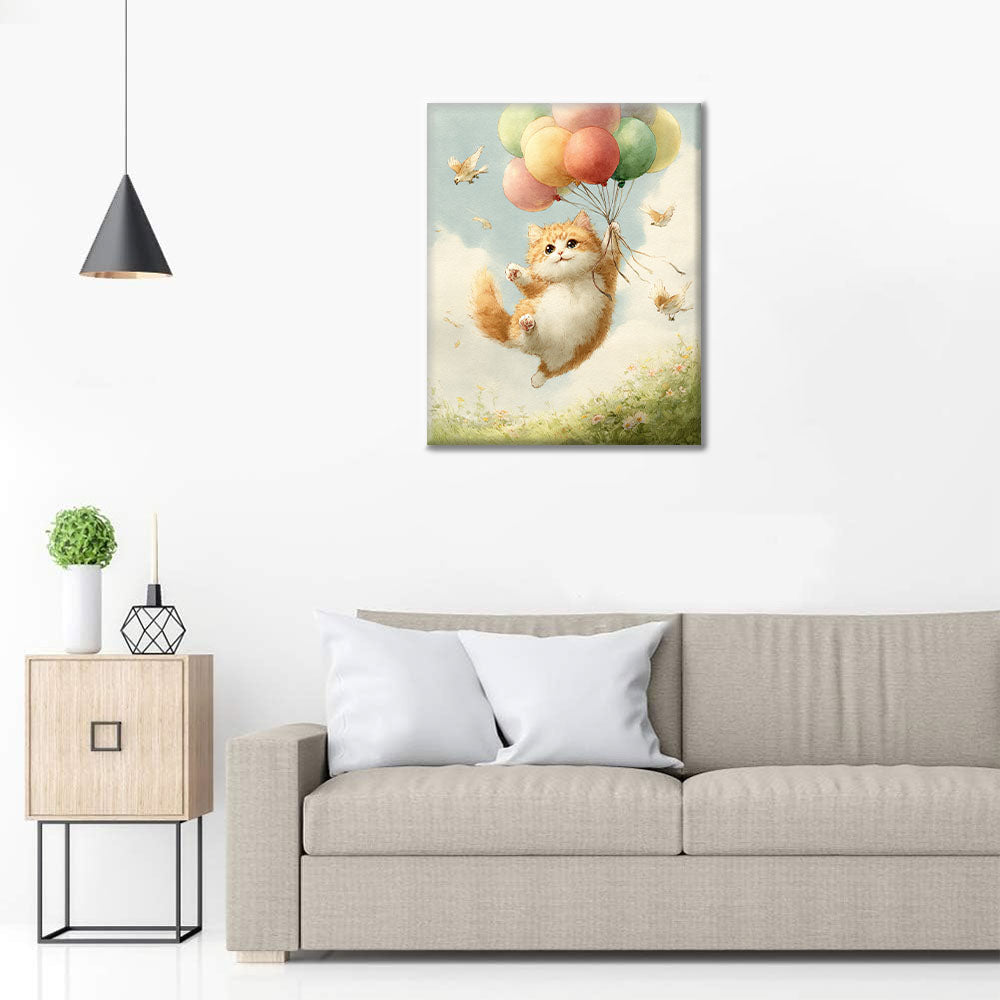 Lot balonem dla kota – malowanie po numerach