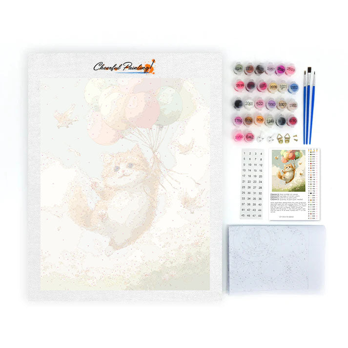 Lot balonem dla kota – malowanie po numerach