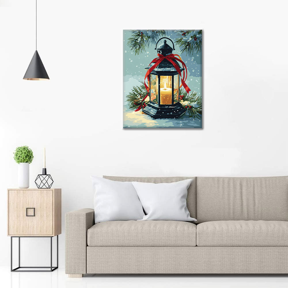 Latarnia świąteczna – malowanie po numerach