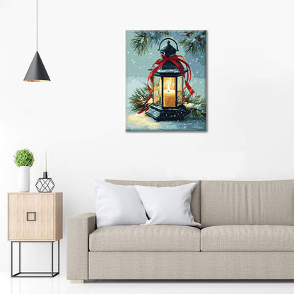 Latarnia świąteczna – malowanie po numerach