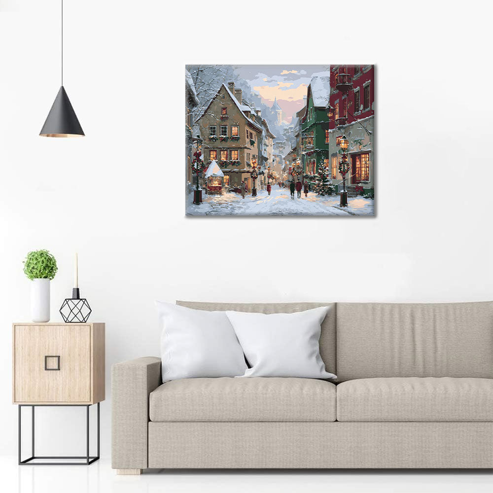 Ulice świąteczne – malowanie po numerach