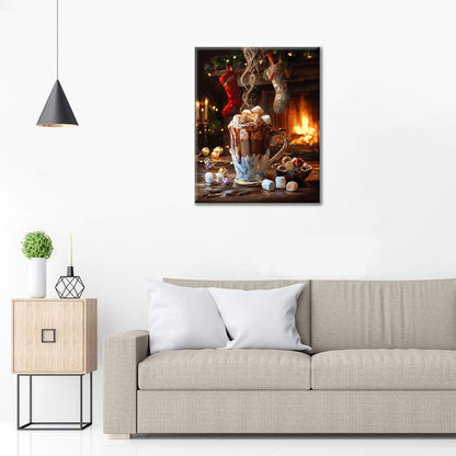 Przytulne świąteczne kakao – malowanie po numerach