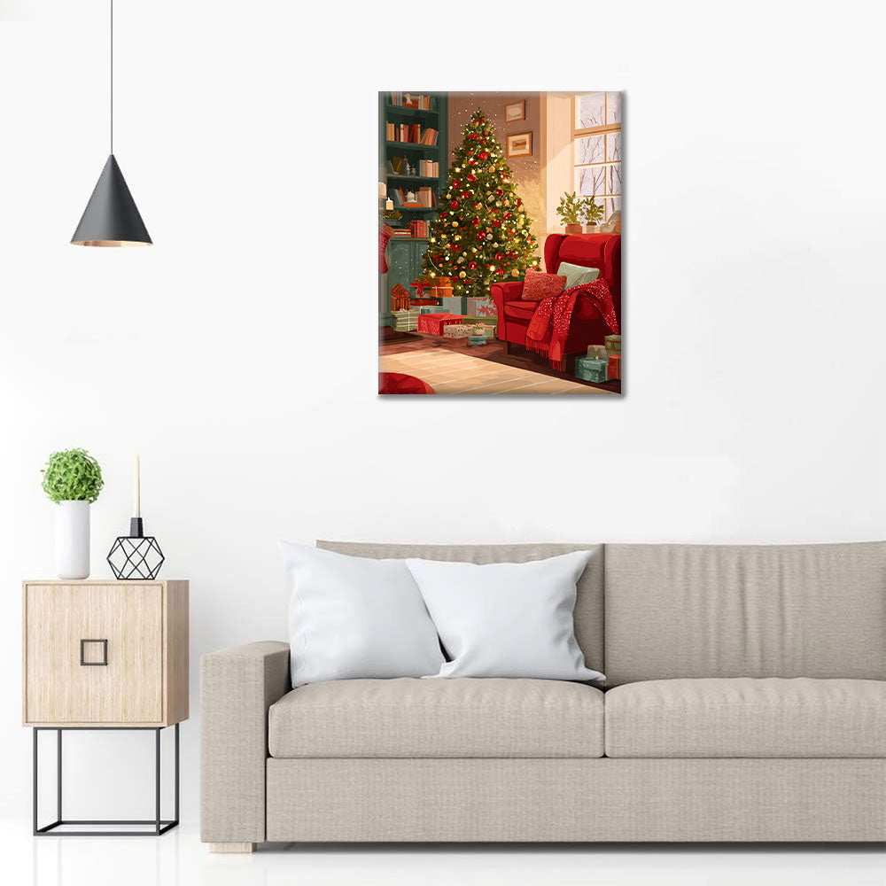 Przytulna choinka – malowanie po numerach