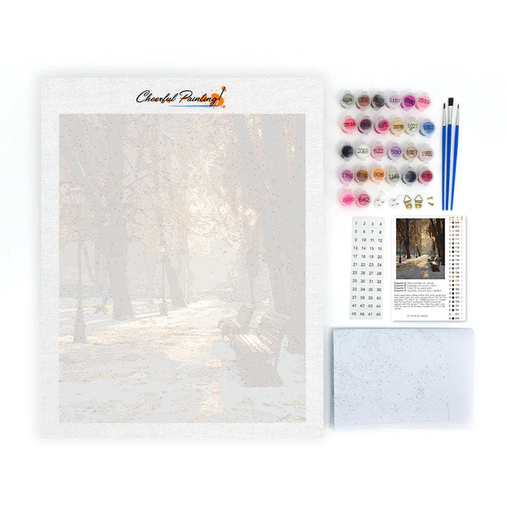 Wczesny zimowy park – malowanie po numerach