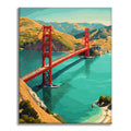 Zestaw Golden Gate Serenity – Malowanie po numerach - Cheerful Painting