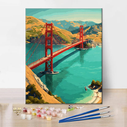Golden Gate Serenity – Malowanie po numerach