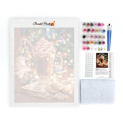 Gorąca czekolada zimą – malowanie po numerach