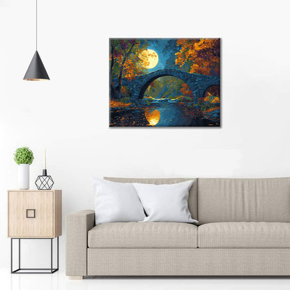 Most w blasku księżyca – malowanie po numerach