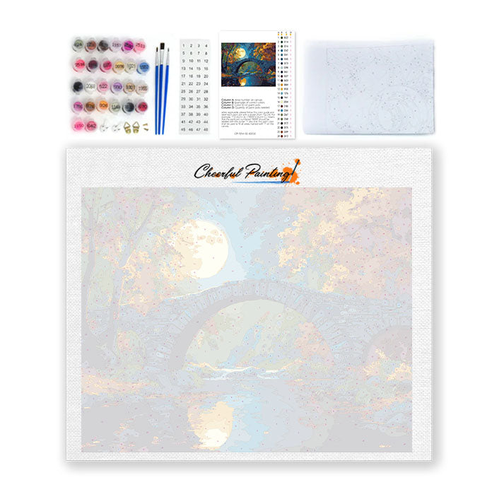 Most w blasku księżyca – malowanie po numerach