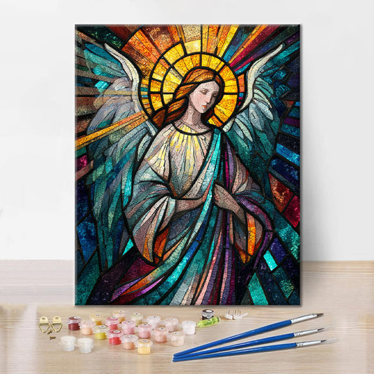 Anioł mozaikowy – malowanie po numerach