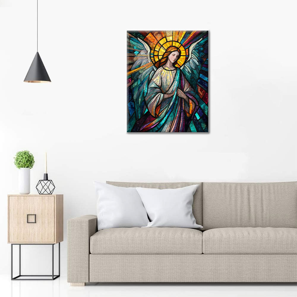 Anioł mozaikowy – malowanie po numerach