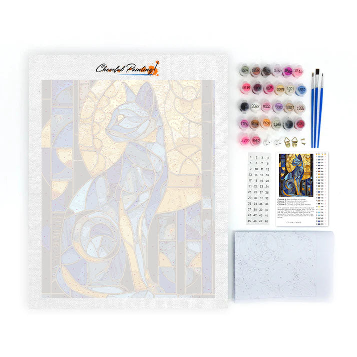 Mozaikowy kot egipski – malowanie po numerach