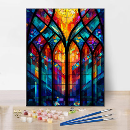 Mozaikowa krata okienna – malowanie po numerach