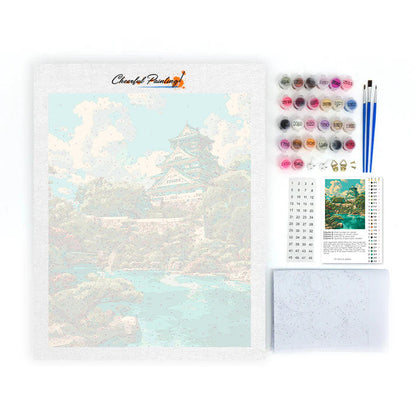 Zamek w Osace – malowanie po numerach