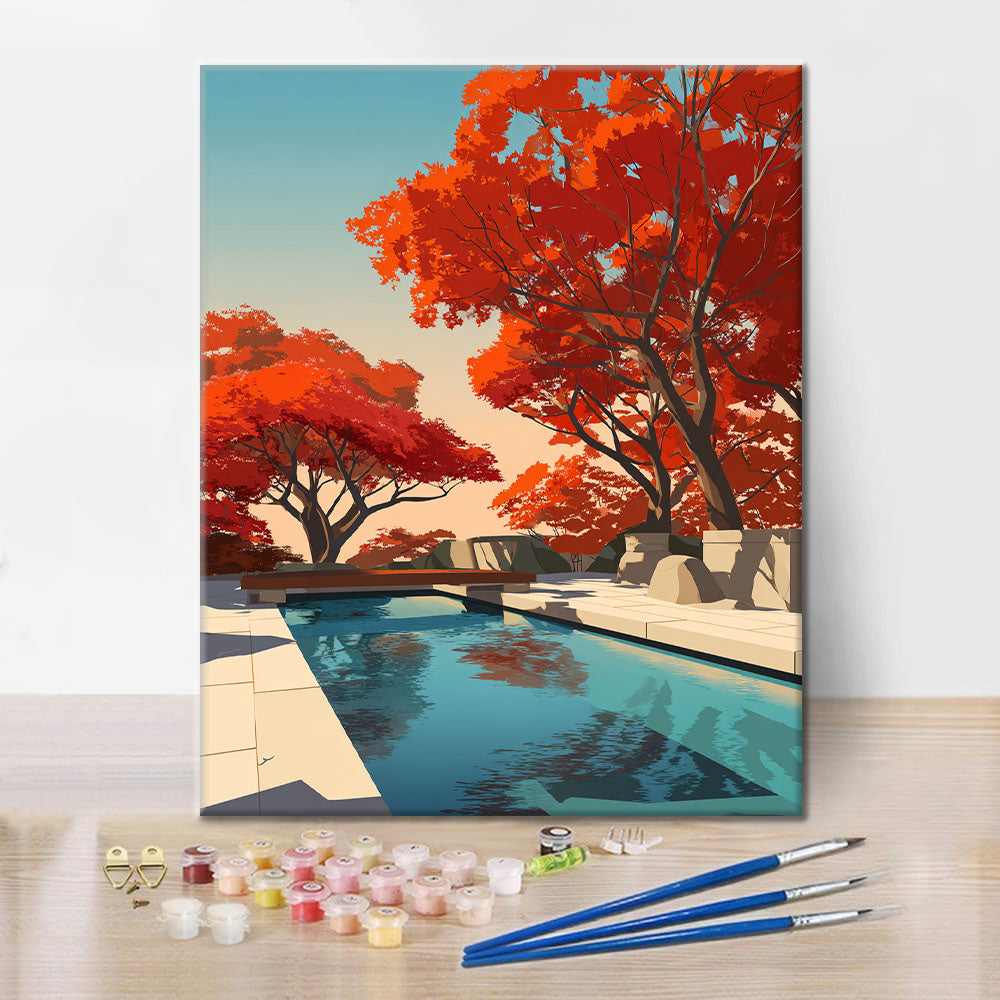 Spokojne jesienne refleksje – malowanie po numerach