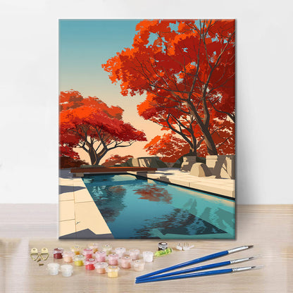 Spokojne jesienne refleksje – malowanie po numerach
