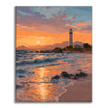 Zestaw Latarnia morska Sunset – malowanie po numerach - Cheerful Painting