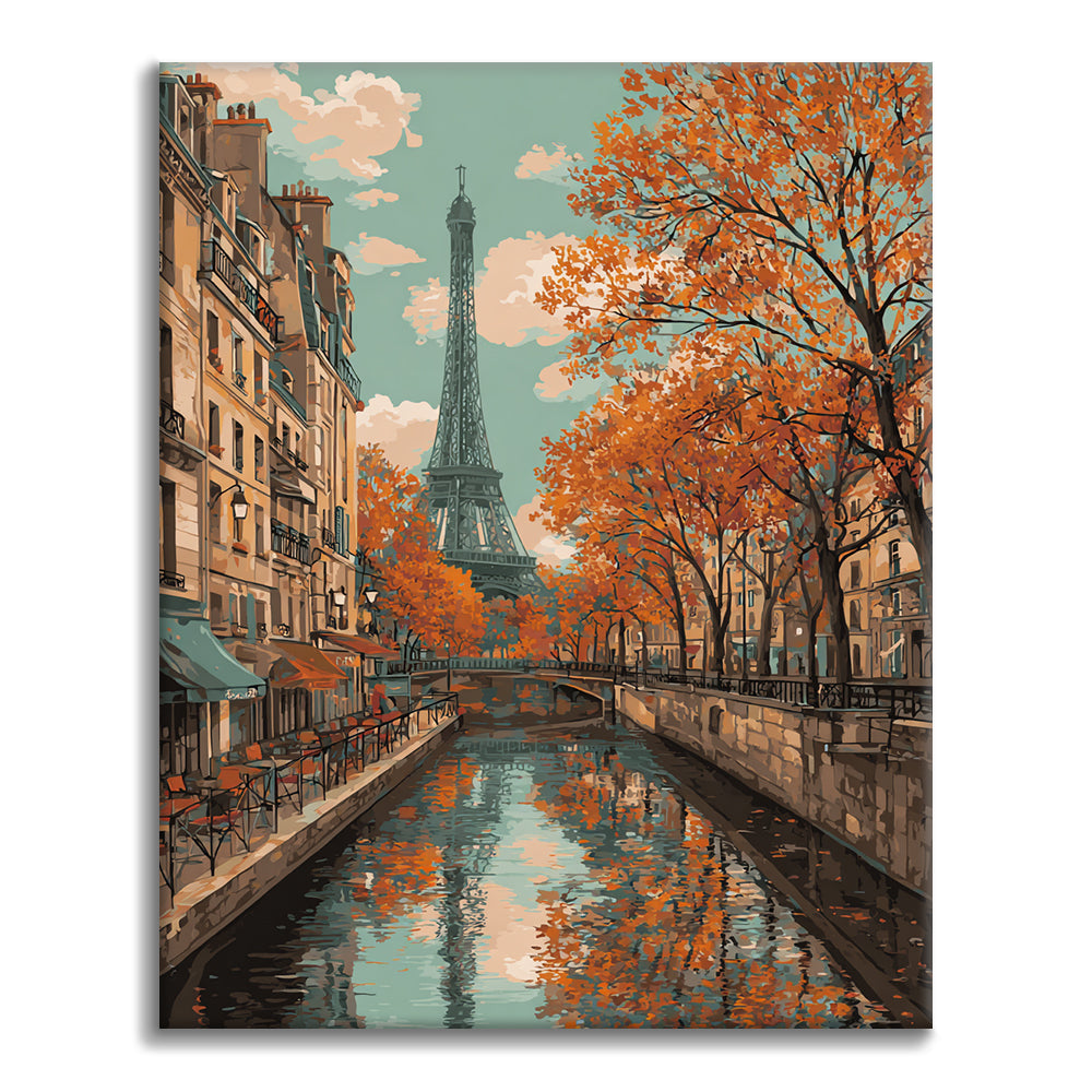Zestaw Wieża Eiffla jesienią – malowanie po numerach - Cheerful Painting
