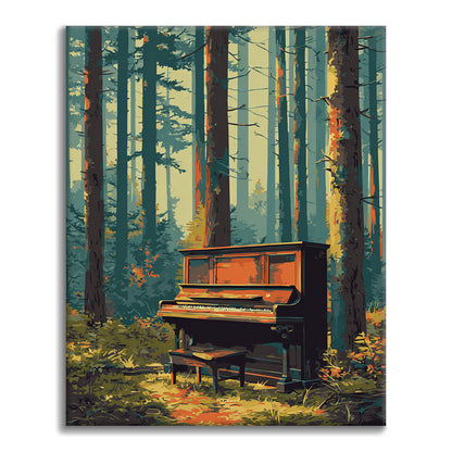 Zestaw Fortepian leśny – malowanie po numerach - Cheerful Painting