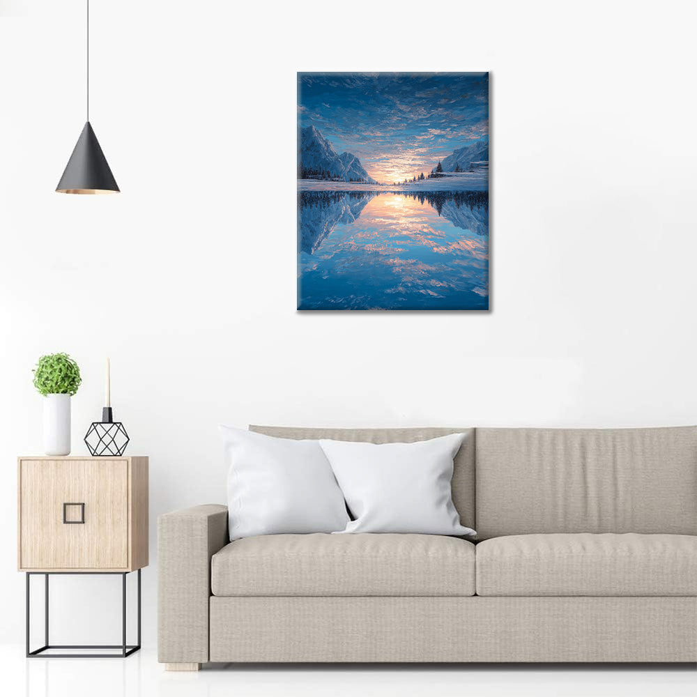 Mroźne odbicie – malowanie po numerach