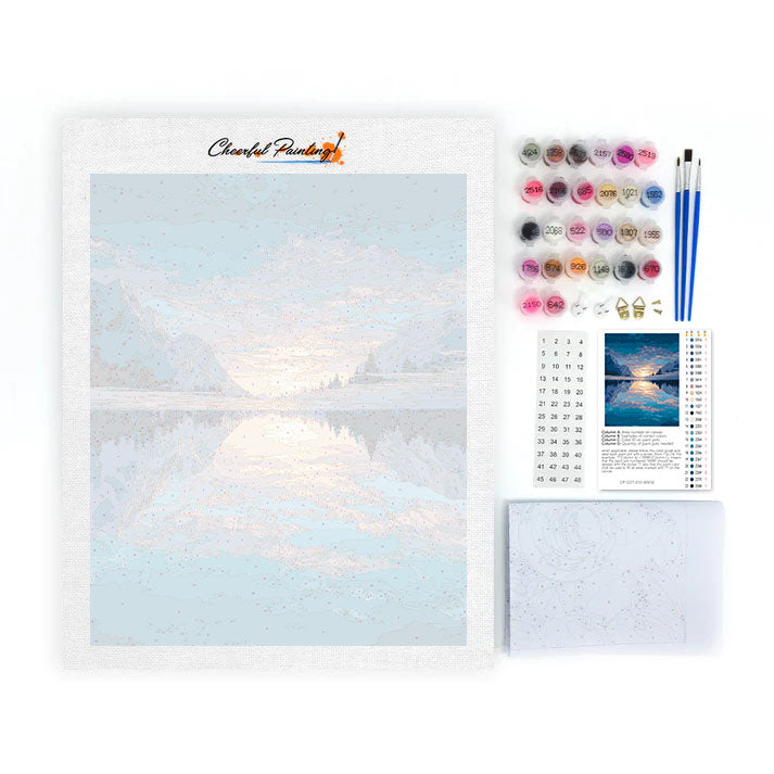 Mroźne odbicie – malowanie po numerach