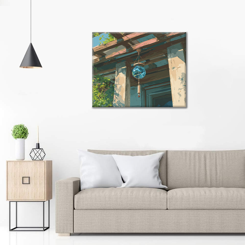 Szklany dzwonek wietrzny – malowanie po numerach