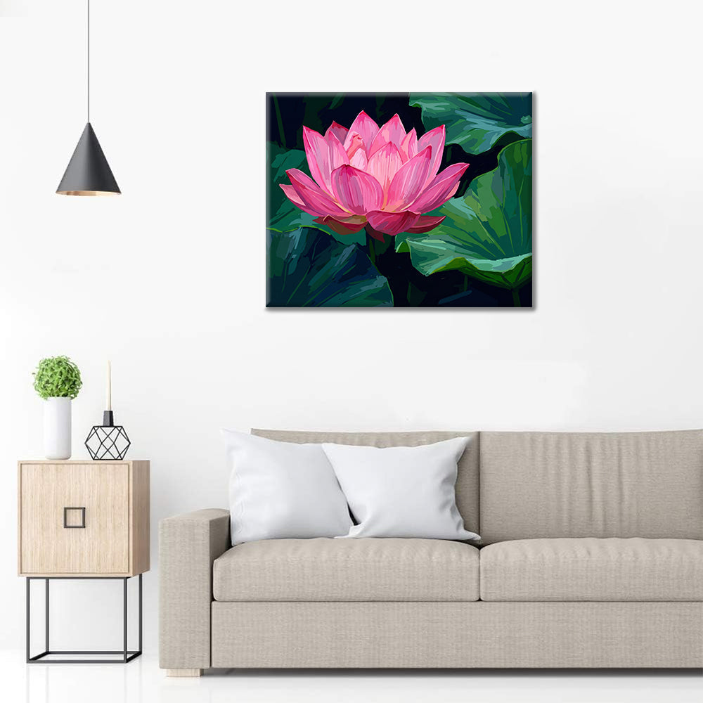 Kwiat lotosu – malowanie po numerach