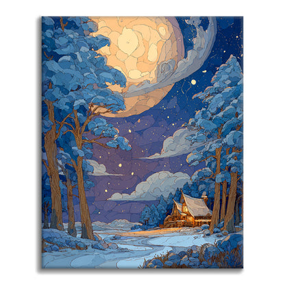 Zestaw Moonlit Haven – malowanie po numerach - Cheerful Painting