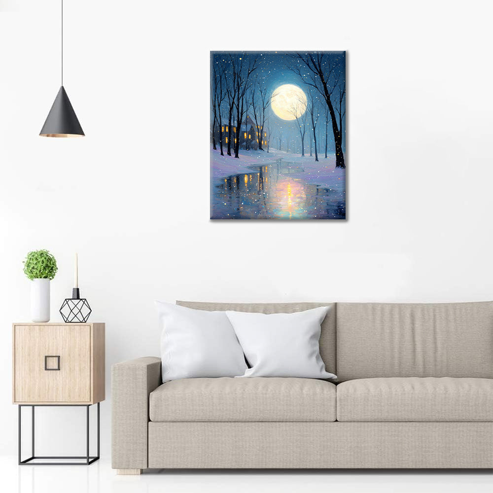 Księżycowy śnieg – malowanie po numerach