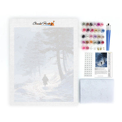 Ścieżka w śniegu – malowanie po numerach