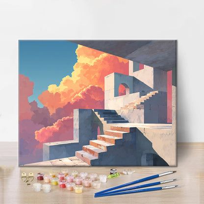 Kamienne schody – malowanie po numerach