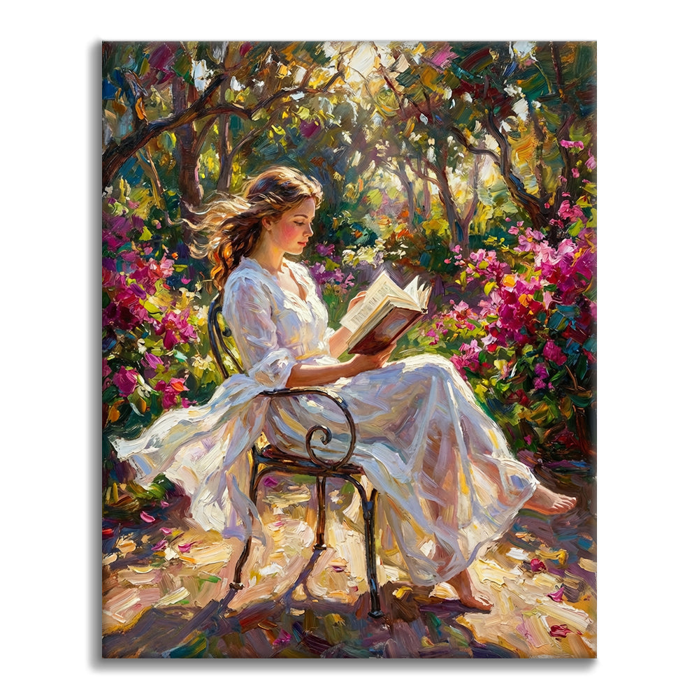 Zestaw Czytanie w blasku słońca – malowanie po numerach - Cheerful Painting