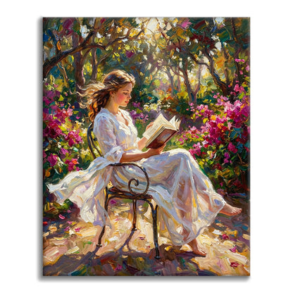 Zestaw Czytanie w blasku słońca – malowanie po numerach - Cheerful Painting