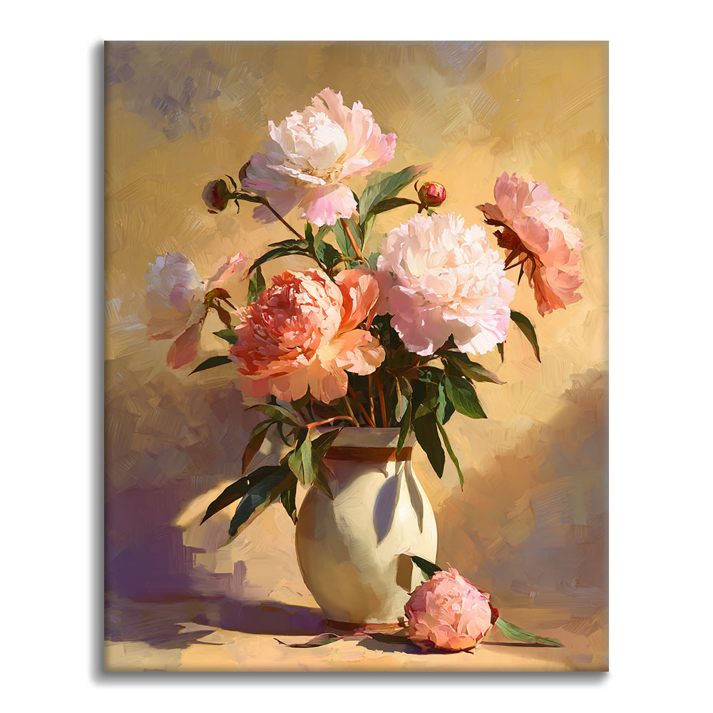 Piwonie – malowanie po numerach