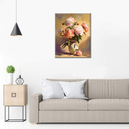 Piwonie – malowanie po numerach