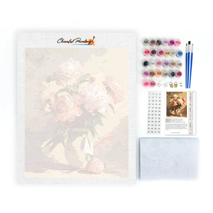 Piwonie – malowanie po numerach