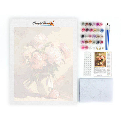 Piwonie – malowanie po numerach